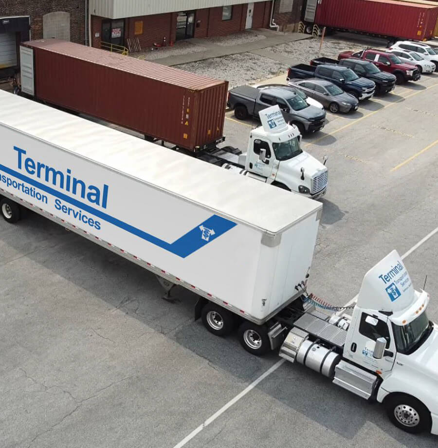 dry van trailer leaving dock